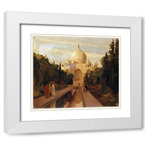 The Taj Mahal White Modern Wood Framed Art Print with Double Matting by Prinsep, Valentine Cameron