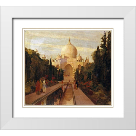 The Taj Mahal White Modern Wood Framed Art Print with Double Matting by Prinsep, Valentine Cameron