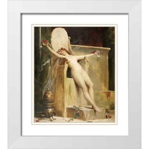 The Offering White Modern Wood Framed Art Print with Double Matting by Ralli, Theodore Jacques