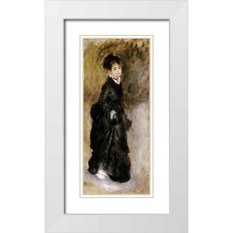 A Young Woman White Modern Wood Framed Art Print with Double Matting by Renoir, Pierre-Auguste