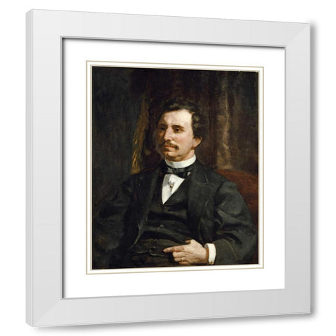 Portrait du Colonel Barton Howard Jenks White Modern Wood Framed Art Print with Double Matting by Renoir, Pierre-Auguste