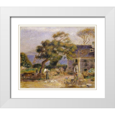 A View of Treboul White Modern Wood Framed Art Print with Double Matting by Renoir, Pierre-Auguste