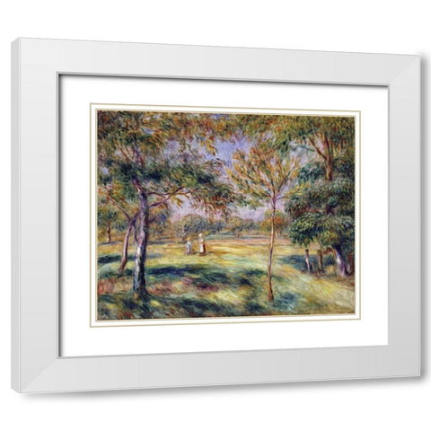 The Glade White Modern Wood Framed Art Print with Double Matting by Renoir, Pierre-Auguste
