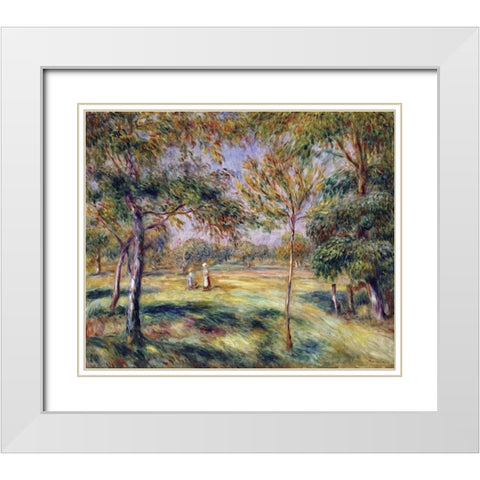 The Glade White Modern Wood Framed Art Print with Double Matting by Renoir, Pierre-Auguste
