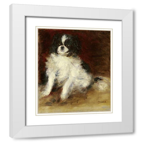 Tama White Modern Wood Framed Art Print with Double Matting by Renoir, Pierre-Auguste