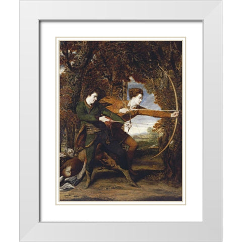 The Archers White Modern Wood Framed Art Print with Double Matting by Reynolds, Sir Joshua