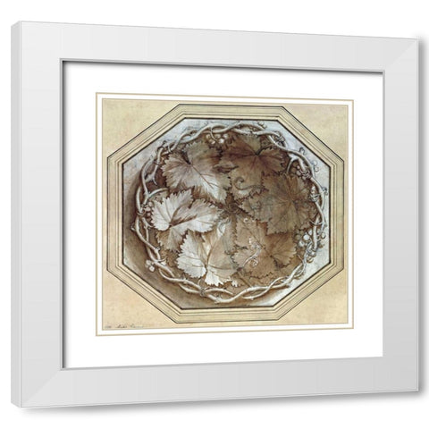 Design For a Fruit Bowl White Modern Wood Framed Art Print with Double Matting by Romano, Giulio