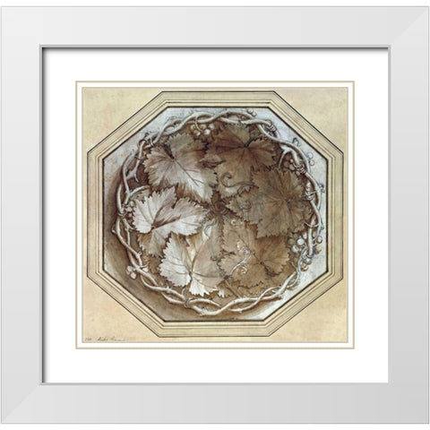 Design For a Fruit Bowl White Modern Wood Framed Art Print with Double Matting by Romano, Giulio