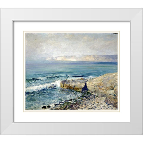 Incoming Fog, La Jolla White Modern Wood Framed Art Print with Double Matting by Rose, Guy