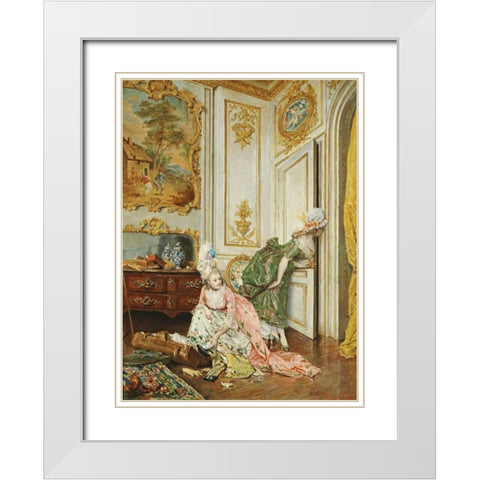 Les Curieuses White Modern Wood Framed Art Print with Double Matting by Rossi, Lucio