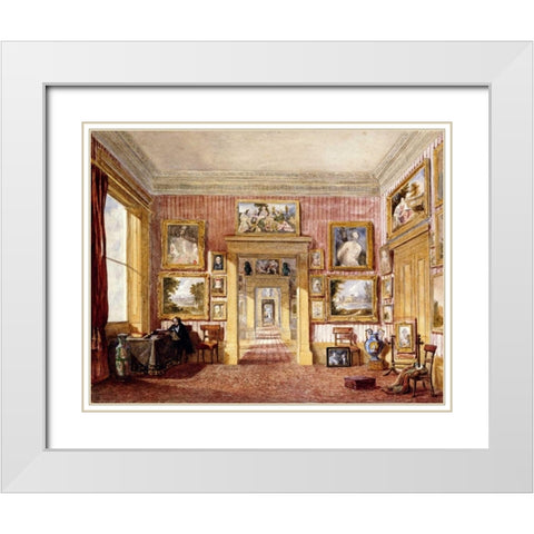 The Dining Room at Thirlestaine House White Modern Wood Framed Art Print with Double Matting by Rushout-Bowles, Harriet