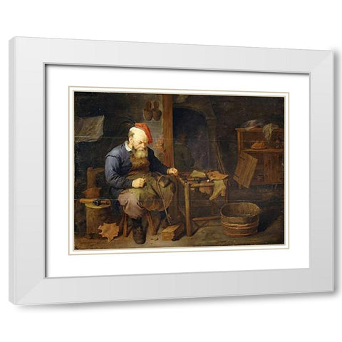 A Cobbler White Modern Wood Framed Art Print with Double Matting by III, David