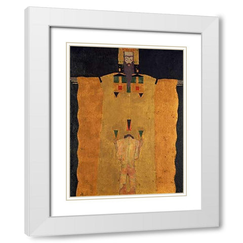 Vor Gottvater Knieender Jungling White Modern Wood Framed Art Print with Double Matting by Schiele, Egon