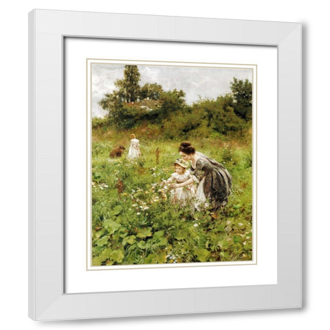 Summers Delight. Sommerlust White Modern Wood Framed Art Print with Double Matting by Seeger, Hermann