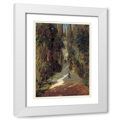 A Messa Prima White Modern Wood Framed Art Print with Double Matting by Segantini, Giovanni