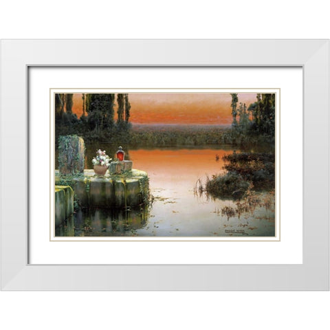Flooded Ruins at Sunset White Modern Wood Framed Art Print with Double Matting by Serra, Enrique