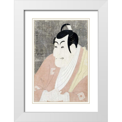 Ichikawa Ebizo IV White Modern Wood Framed Art Print with Double Matting by Sharaku, Toshusai