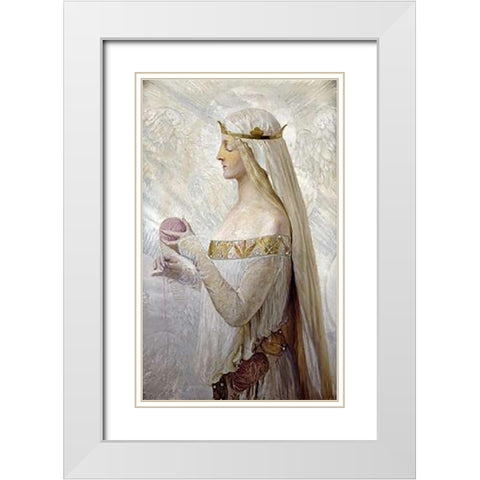 Fair Rosamund White Modern Wood Framed Art Print with Double Matting by Sidney, Herbert