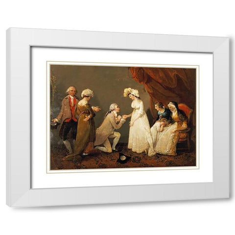 The ProVintageal White Modern Wood Framed Art Print with Double Matting by Singleton, Henry