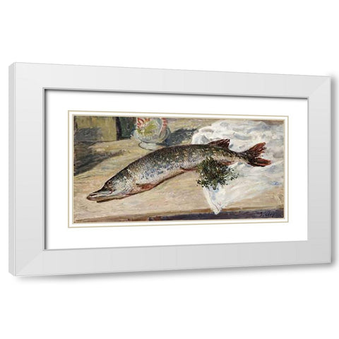 The Pike White Modern Wood Framed Art Print with Double Matting by Sisley, Alfred