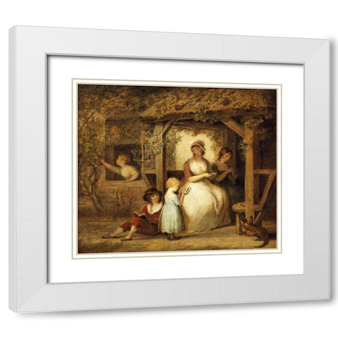 After School White Modern Wood Framed Art Print with Double Matting by Spilsbury, Maria