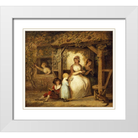 After School White Modern Wood Framed Art Print with Double Matting by Spilsbury, Maria
