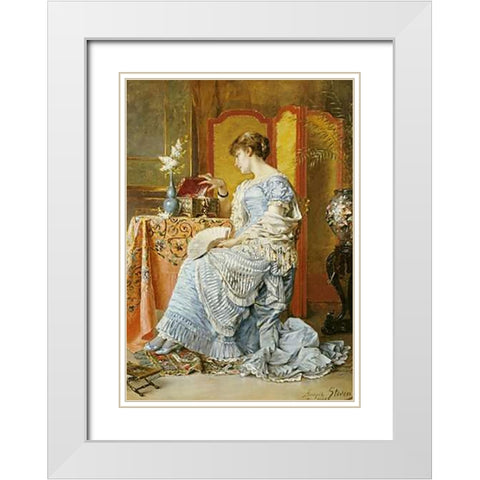 Indecision White Modern Wood Framed Art Print with Double Matting by Stevens, Agapit