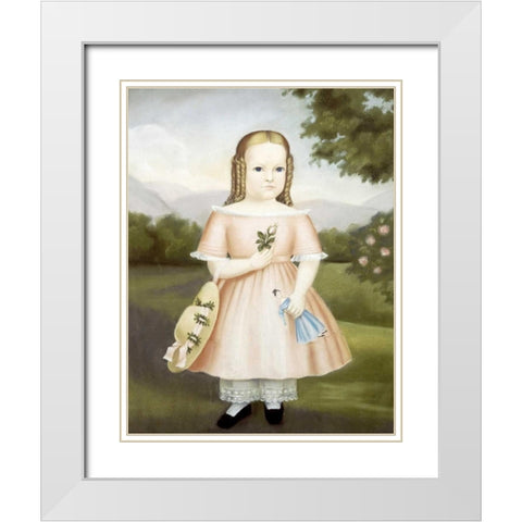 Portrait of a Girl White Modern Wood Framed Art Print with Double Matting by Stock, Joseph Whiting