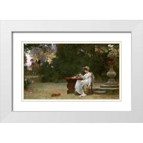 Love at First Sight White Modern Wood Framed Art Print with Double Matting by Stone, Marcus