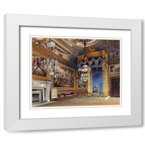 The Kings Audience Chamber, Windsor Castle White Modern Wood Framed Art Print with Double Matting by Sutherland, T.