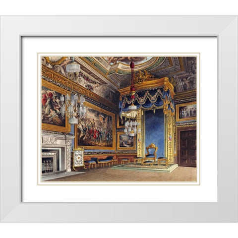 The Kings Audience Chamber, Windsor Castle White Modern Wood Framed Art Print with Double Matting by Sutherland, T.