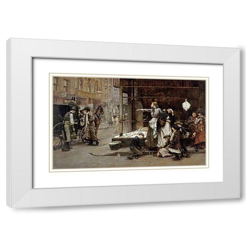 Sisters White Modern Wood Framed Art Print with Double Matting by Tayler, Albert Chevallier