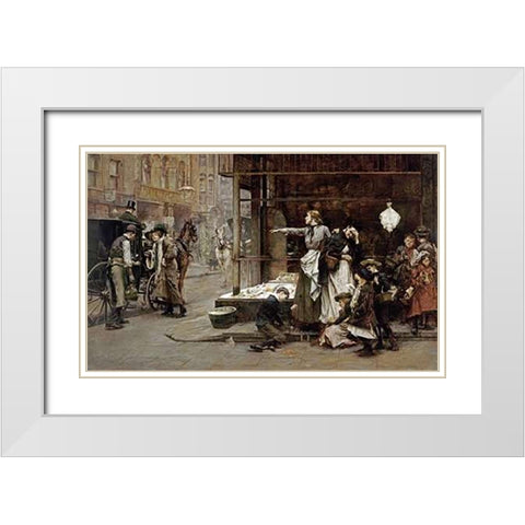 Sisters White Modern Wood Framed Art Print with Double Matting by Tayler, Albert Chevallier