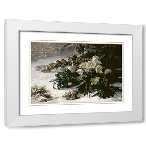 The First Snow of Winter White Modern Wood Framed Art Print with Double Matting by Thurner, Gabriel Edouard