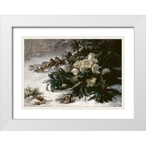 The First Snow of Winter White Modern Wood Framed Art Print with Double Matting by Thurner, Gabriel Edouard