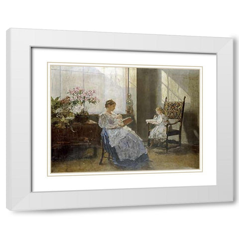 Mrs Leopoldine Masarai White Modern Wood Framed Art Print with Double Matting by Tichy, Hans