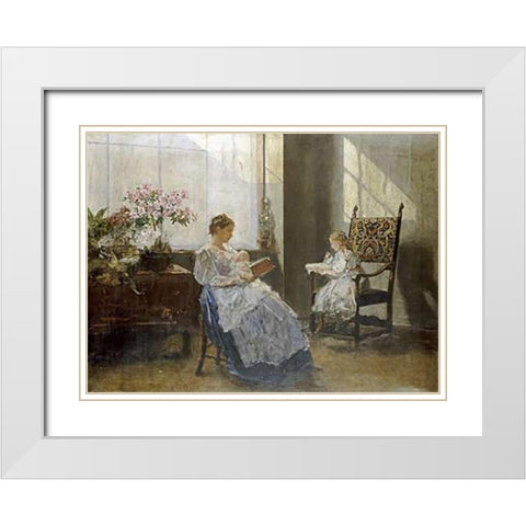 Mrs Leopoldine Masarai White Modern Wood Framed Art Print with Double Matting by Tichy, Hans