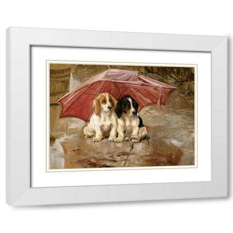Wait Till The Clouds Roll By White Modern Wood Framed Art Print with Double Matting by Trood, William