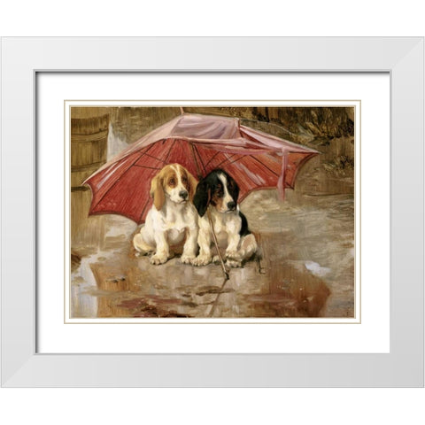 Wait Till The Clouds Roll By White Modern Wood Framed Art Print with Double Matting by Trood, William