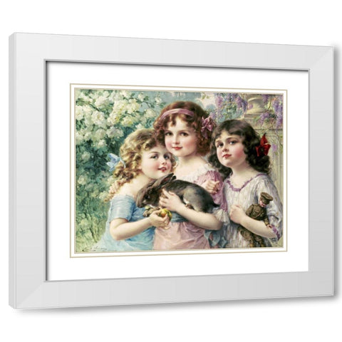 The Three Graces White Modern Wood Framed Art Print with Double Matting by Vernon, Emile