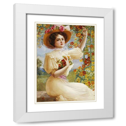 A Summer Beauty White Modern Wood Framed Art Print with Double Matting by Vernon, Emile