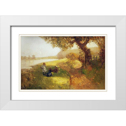 Summer Day White Modern Wood Framed Art Print with Double Matting by Wallace, James
