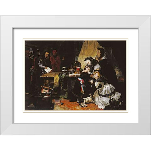 The Last Parting of Marie Antoinette and Her Son White Modern Wood Framed Art Print with Double Matting by Ward, Edward Matthew