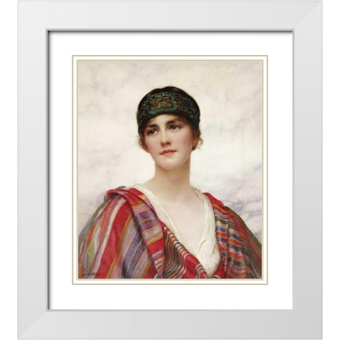 Cyrene White Modern Wood Framed Art Print with Double Matting by Wontner, William Clarke