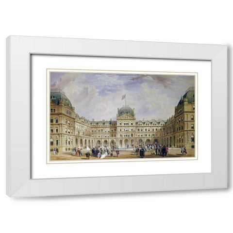 The Quadrangle of The New Liverpool Exchange White Modern Wood Framed Art Print with Double Matting by Wyatt, Thomas Henry