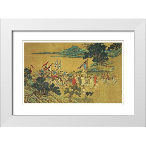Foreign Tributaries En Route To China White Modern Wood Framed Art Print with Double Matting by Xi, Shang