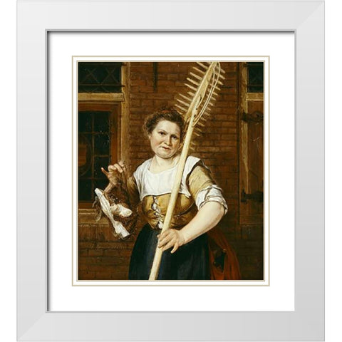 Wife of Haymaker White Modern Wood Framed Art Print with Double Matting by Zegelaar, Gerrit