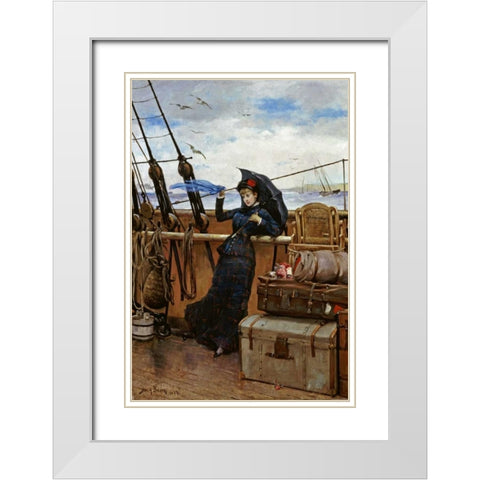 The Departure White Modern Wood Framed Art Print with Double Matting by Bacon, Henry