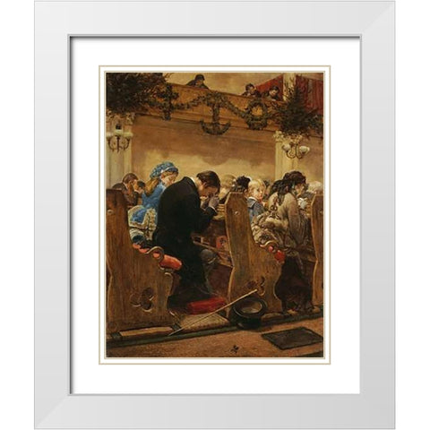 Museumistmas Prayers White Modern Wood Framed Art Print with Double Matting by Bacon, Henry