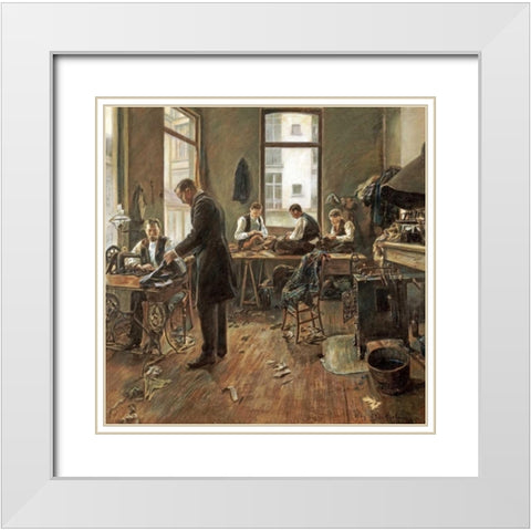 The Tailors White Modern Wood Framed Art Print with Double Matting by Bartholomee, Leon
